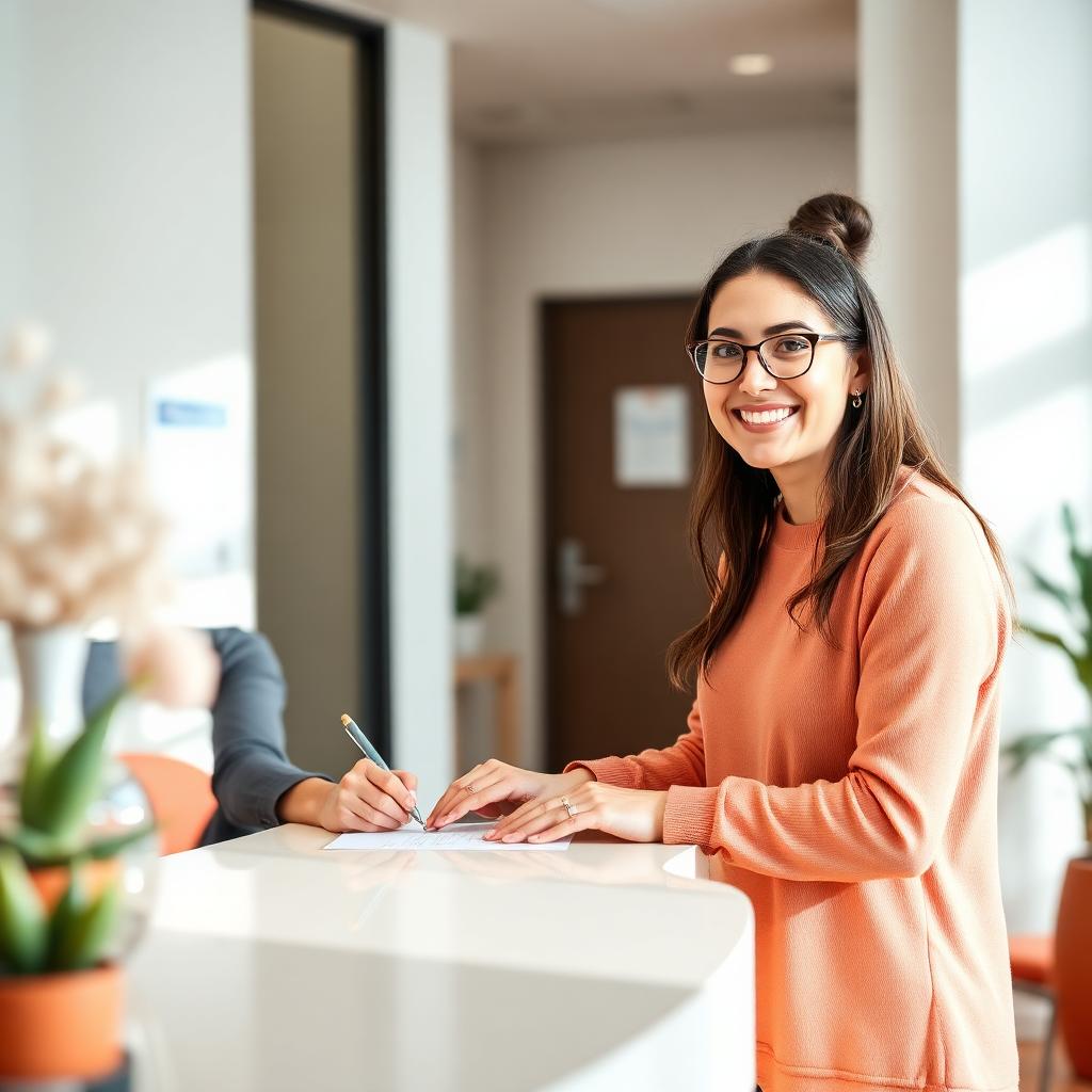 Patient enrolling in a dental membership plan at a modern practice
