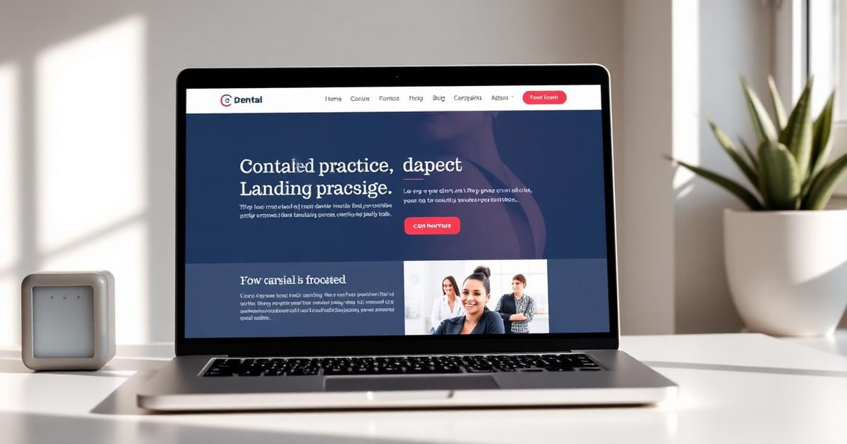 Modern full-arch landing page on a laptop and phone showing a consultation form.