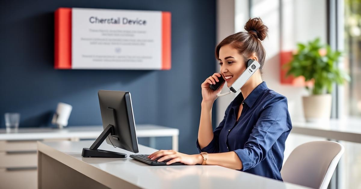 Team member answering a full-arch lead call immediately in a dental office.